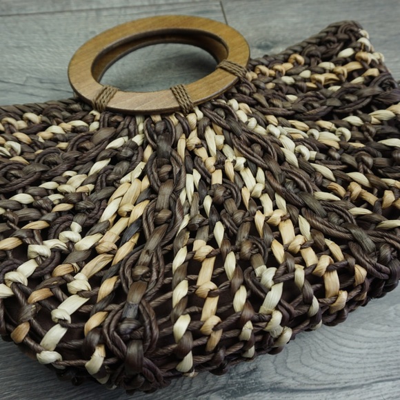 Vintage Coldwater Creek Straw Beach Handbag - Picture 4 of 5